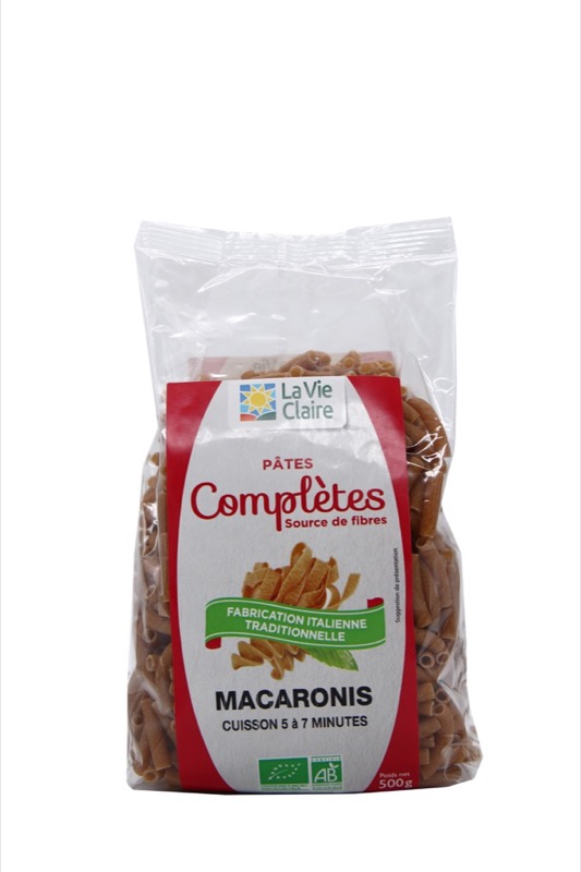 Wholemeal macaroni 500g - La Vie Claire