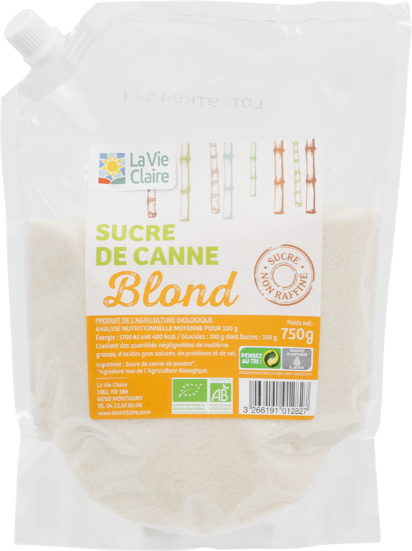 Sucre de canne blond 750g