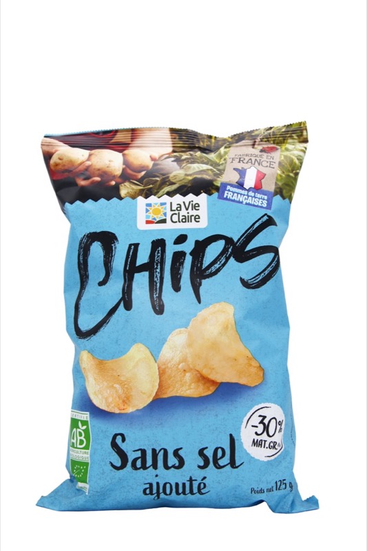 Chips pdt sans sel ajoute 125g