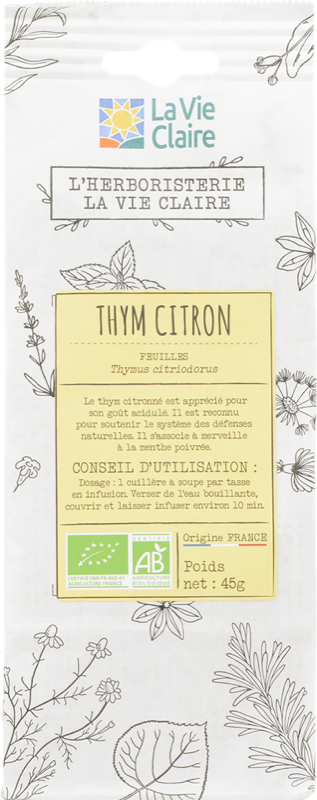Thym Citron Feuille France 45 G