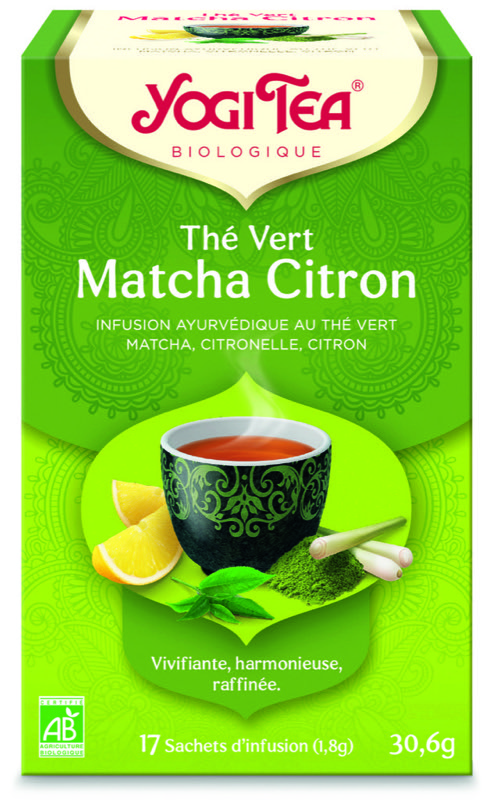 Infusion thé vert/matcha/citron 17 sachets - Yogi tea