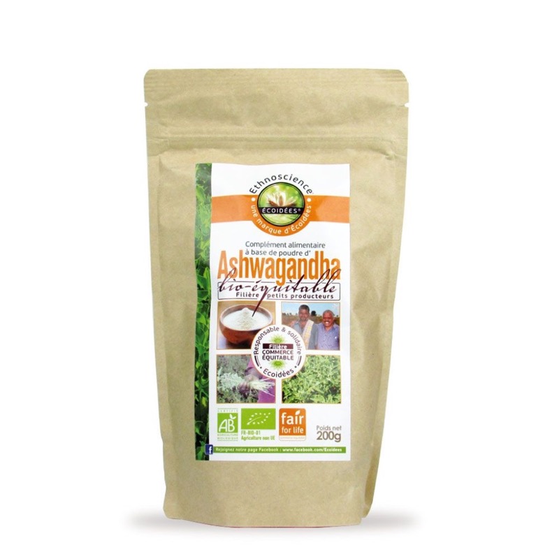 Ashwagandha poudre 200g - stress/sommeil - Ecoidées