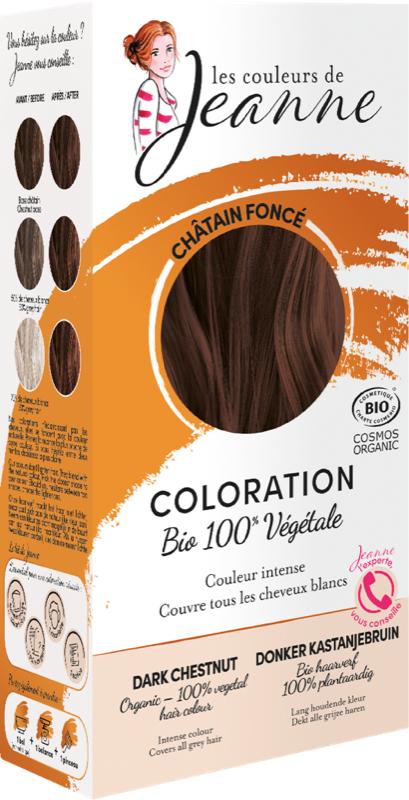 Coloration capillaire châtain foncé bio - Les couleurs de Jeanne