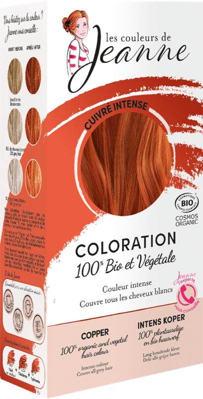 Coloration capillaire cuivre intense bio - Les couleurs de Jeanne