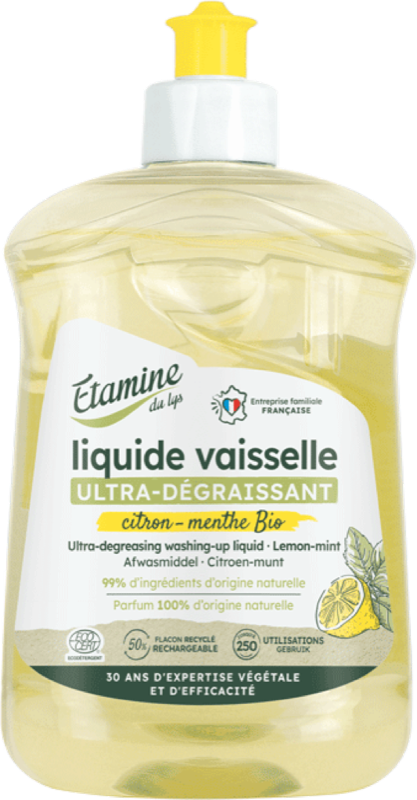 Liquide Vaisselle Citron Menthe Ultra-Dégraissant 1L 