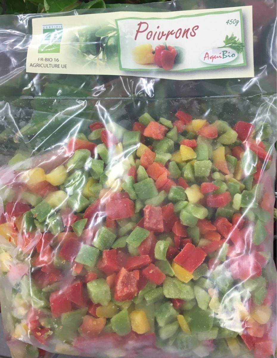 Poivrons mélangés surgelés 450g - Aquibio
