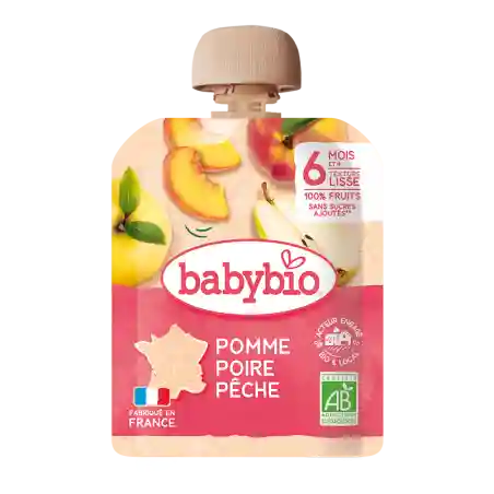 Babybio Gourde Pomme Poire Peche - Des 6 Mois