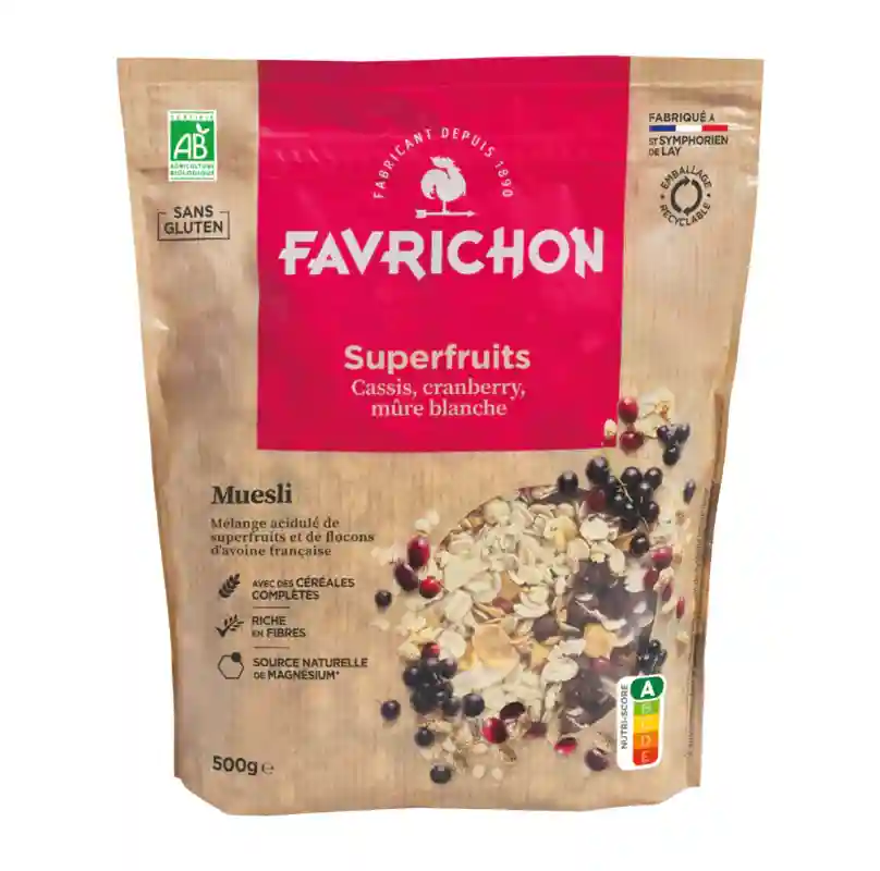 Muesli tradition superfruits sans gluten 500gr - Favrichon