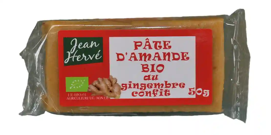 Pâte d'amande au gingembre confit 50g - Jean Hervé